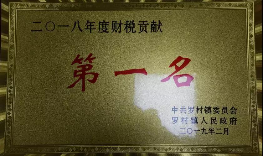 集團公司榮獲羅村鎮財稅貢獻獎16